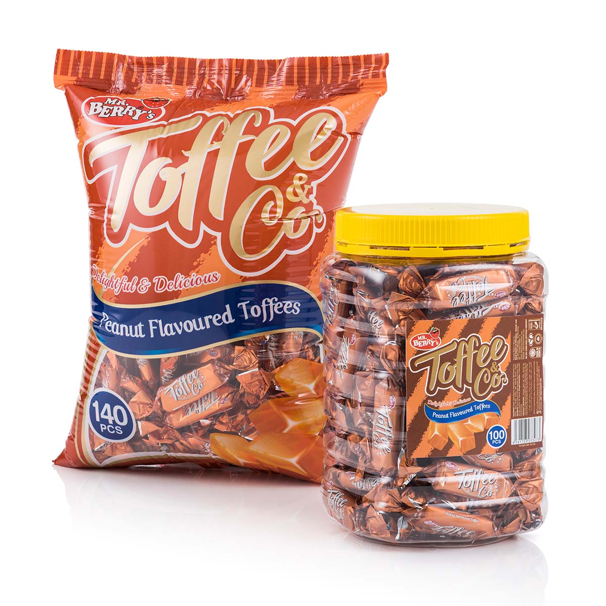 TOFFEE & CO. Peanut Flavour (140 Pieces) x 12